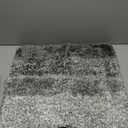 Yimobra Fluffy Toilet Rugs U Shaped, Shaggy Soft Comfortable Non Slip, Water Absorbent Microfiber Bath Mat, Dries Quickly, Machine Washable Thick Bathroom Floor Rugs, 24"x 20", Light Gray and White