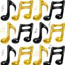 Black and Gold Music Note Balloons, 16Inch 12Pc Black Gold Quaver Aluminum Foil Balloons for Music Themed Birthday Baby Shower Outdoor Party Home Short Video Decorations