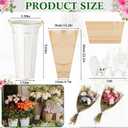 LemonRoad 56 Pcs Flower Bar Buckets Set Kit 6 Pcs Galvanized Bucket Bar 50 Packs Paper Gift Bags for Wedding, Bridal Shower, Graduation Birthday Table Centerpiece(Transparent,Galvanized Iron,11.8inch)