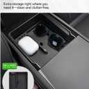 9PCS Center Console Organizer Tray for 2024 2025 2026 Tesla Model 3 Accessories, Armrest Hidden Storage Box Cup Holder Charger Pad for Tesla Model 3 Highland