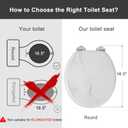 Angel Shield Marble Toilet Seat Durable Molded Wood with Quiet Close,Easy CleanQuick-Release Hinges (Round,White Marble)