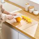 TOPSKINOY Clear Acrylic Cutting Board, 17.7x13.7 Inch with Counter Lip, Non Slip for Kitchen Utensils
