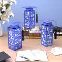 12 Pcs Graduation Table Centerpieces Boxes Class of 2026, Blue Graduation Paper Lanterns Boxes with String Lights Hollow Out for Congrats Grad School College Table Decorations Grad Party Photo Props