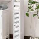 AOJEZOR Toilet Paper Holder Stand: Small Space Bathroom Storage for Renters