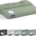 100% Egyptian Cotton Queen Fitted Sheet Only-800 Thread Count Cotton Fitted Sheet Queen, Soft, Durable, Cooling 16 Deep Pocket Sateen Weave Bottom, Luxury Hotel Quality,Sage