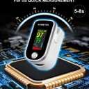 Pulse Oximeter Fingertip - Oxygen Meter Finger Pulse Oximeter - Blood Oxygen Saturation Monitor with Heart Rate and Fast Spo2 Reading, Pulse Ox with TFT Screen, Lanyard (Not include Batteries)