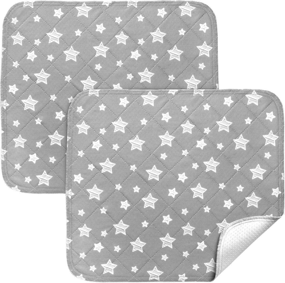 Waterproof Bed Pads Washable, Absorbent Chuck Pads for Incontinence, Washable Pee Pads for Dogs, Waterproof Mattress Protector for Seniors, Bedwetting Kids, Hospitals, Pets, 18"x16" 2 Pack