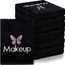 Shimeyao 20 Pack Makeup Towels Black Makeup Washcloths for Face Butterfly Microfiber Remover Cloth 13x13 Inch Quick Dry Face Towels for Cleansing Hand