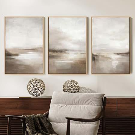 MPLONG Wall Art 3 Pieces Of Framed Decorative Paintings Decor Gifts Size 16" x 24" x 3 Panels