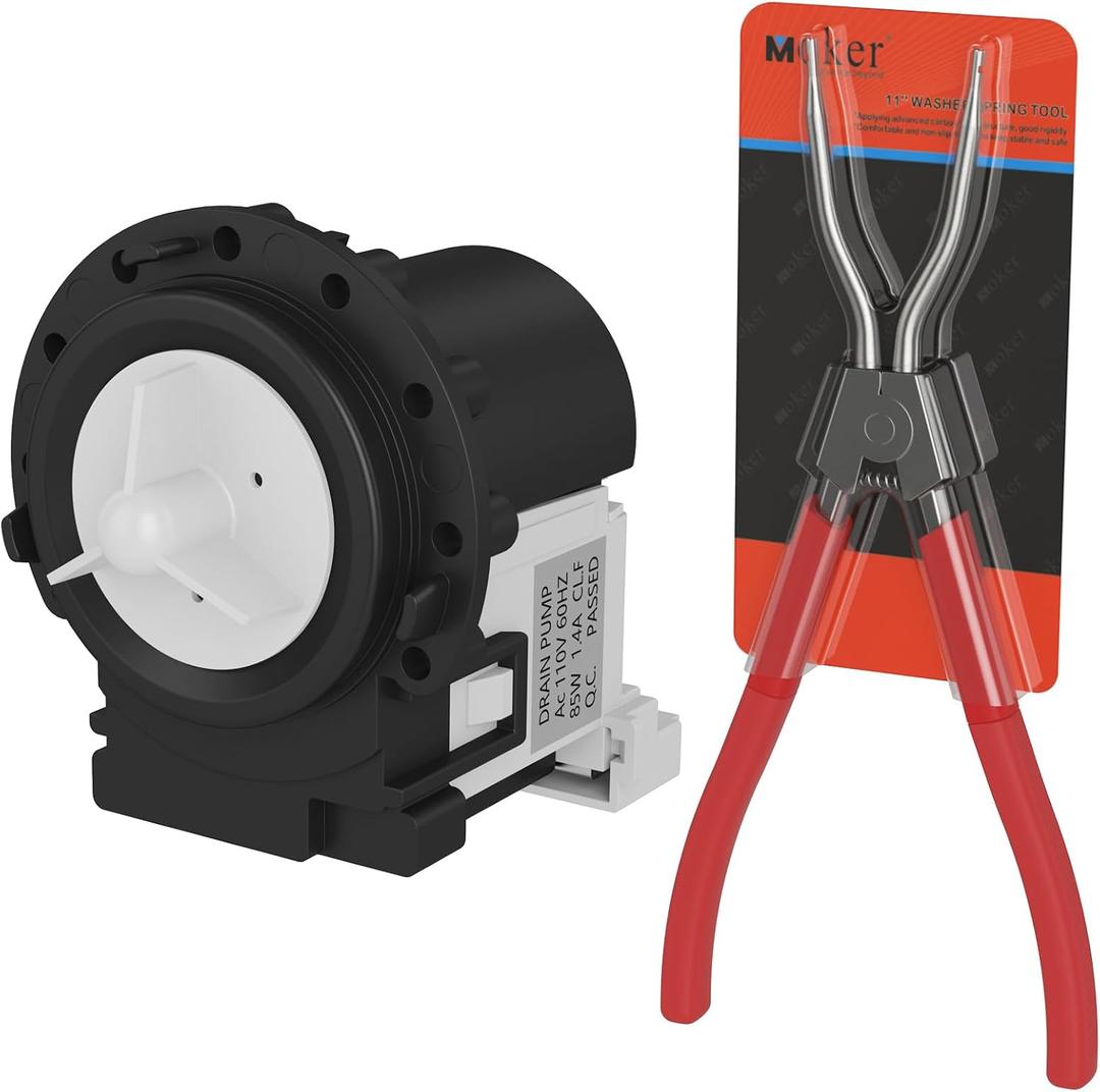 Upgraded Drain Pump Replacement for LG Front Load Washers, Replaces 4681EA2001T,4681EA1007G, 4681EA2001D, 4681EA2001N ER4681EA2001T, LP1007G, LP2001T, with 11 Inches Washer Spring Expansion Tool