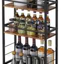 Slim Rolling Cart, 4-Tier Kitchen Storage Rolling Cart, Narrow Cart with Handle, Mobile Utility Cart for Small Space, Shelving Unit for Kitchen, Dining Room, Living Room, Home Office, Laundry Room