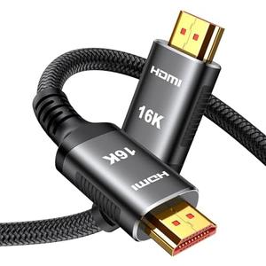 Snowkids 16K 10K 8K HDMI Cable 96Gbps 6.6FT/2M, 48Gbps Ultra High-Speed HDMI Cables Cord, 8K@120Hz, 4K@240Hz HDCP 2.3 & Dynamic HDR Compatible for TV/Monitor/Projector/Entertainment & More