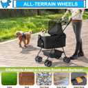 3-in-1 Pet Stroller for Small Dogs and Cats, Folding Lightweight Dog Stroller with Detachable Carrier Portable Cat Puppy Jogging Stroller with Cup Holder and Storage Basket, 4 Wheels