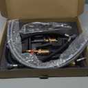 Matte Black Bathroom Faucet 3 Hole, 8 Inch Widespread with Pop-up Drain, 2 Handle Bathroom Sink Faucet, Modern Vanity Faucet for Bathroom Sink with 360° Swivel Spout