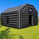 WARSUN Large Black Inflatable Nightclub 20x16.5x12Ft Inflatable Party Tent with Logo Area Inflatable Night Club Tent for Adults Wedding Birthday Raves Dance Floor Yard Party Business