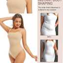 Strapless Shapewear Tummy Control Bodysuit Body Shaper Women (Small, Beige)