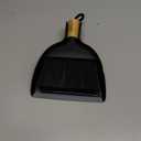 MR.SIGA Mini Dustpan and Brush Set, Portable Cleaning Brush and Dustpan Combo with Bamboo Handle, Black, 1 Set