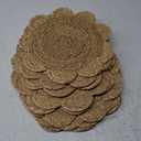 10 Set 13.8 Inch Round Woven Rattan Placemats Plate Chargers, Scalloped Edge Rattan Place Mats, Boho Farmhouse Braided Straw Table Mats for House Warming Gifts Dining Table Decor, Party