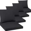 Outdoor Seat Cushion Set 22 x 22 In, Water-Resistant & Fade-Resistan, Patio Furniture Cushions with Removable Cover Deep Seat & Back Cushion with Handle and Adjustable Straps for Chair Sofa,4PC