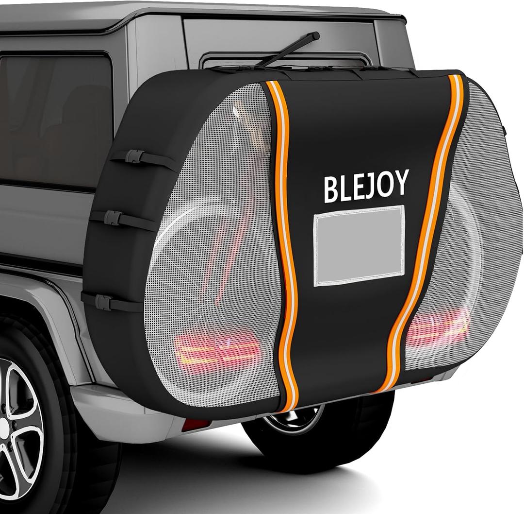 600D Bike Cover for Transport on Rack - Waterproof Outdoor Bicycle Cover Heavy Duty for 1 or 2 Bikes, with Three Straps and Reflective Strips for Car, SUV, RV Travel