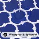 Smiry Round Plastic Table Cloth, Waterproof Vinyl Tablecloth with Flannel Backing for Round Tables, Wipeable Spillproof Tablecloths for Dining, Camping, Indoor and Outdoor (60" Round, Navy)