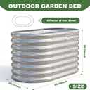 AHEONLAR 2 Pack 4×2×2ft Galvanized Raised Garden Bed Outdoor,Oval Sturdy and Durable Planter Boxes for Vegetables, Fruits, Flowers and Plants, Easy Assembly, Silver