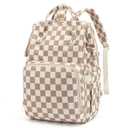Baby Diaper Bag Backpack for Mom, Large Capacity Travel Nappy Bag for Boys & Girls with Stroller Straps (Corduroy Checkered Brown)