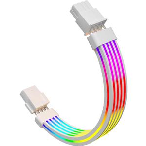 Sirlyr 8 Pin RGB GPU Cable,RGB PSU Cables Extension - Addressable 5V3Pin ARGB PC Case Decor for RTX 3060 4060 4070 Radeon RX 6600 580 Graphics Card Power Supply White