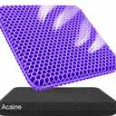 Extra Thick Large Pure Gel Seat Cushion for Long Sitting, Breathable Comfort Cushion for Back, Sciatica, Tailbone & Hip Pain Relief, Washable Portable Cushion for Office Chair, Car, Wheelchair