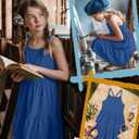 Xaatren Girl's Summer Sleeveless Knit Dresses, Sapphire Blue, 11-12 Years