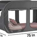 Skywin Twin Bed Tent, Pop-Up Privacy Canopy & Tent Beds for Kids and Adults Cozy, Light Blocking, Breathable Pongee Fabric for Sleep, Play, or Study, Collapsible Design (Black)