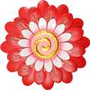 Metal Flowers Wall Decor Indoor Outdoor Metal Wall Art for Home Farmhouse Living Room Bedroom Bathroom Garden Decorations - Red