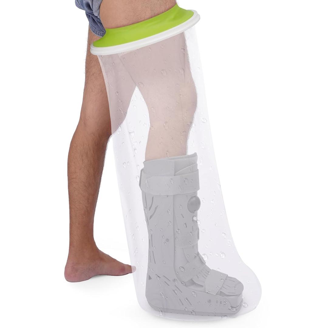 Waterproof Cast Covers for Shower Leg Adult Full Long Leg Protection to Wounds, Keeps Cast and Bandage Dry Bath,Watertight Cast Bag Showering for Surgery Foot, Ankle, Knee Burns Reusable