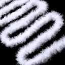 Cindeer Christmas White Feather Boas Marabou Feather Boa Natural Feathers Garland Fur Boas for DIY Crafts Fine Fluffy Boa for Christmas Xmas Party Decoration(8.7 Yard,White)