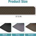 ToLanbbt Refrigerator Spill Mat - 37.5'' x 8.5'' Silicone Under Fridge Floor Protector with Raised Edge, Leak Catcher Liner Drip Tray for Refrigerator Washing Machine, Dryer, Wine Cooler, Brown