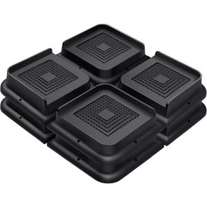 ANNKUT Bed Risers 1 Inch Heavy Duty, Furniture Risers for Bed Desk Table Sofa Couch,Oversized Bed Lifts Risers,Support up to 5000 Lbs(8 Pack Black)