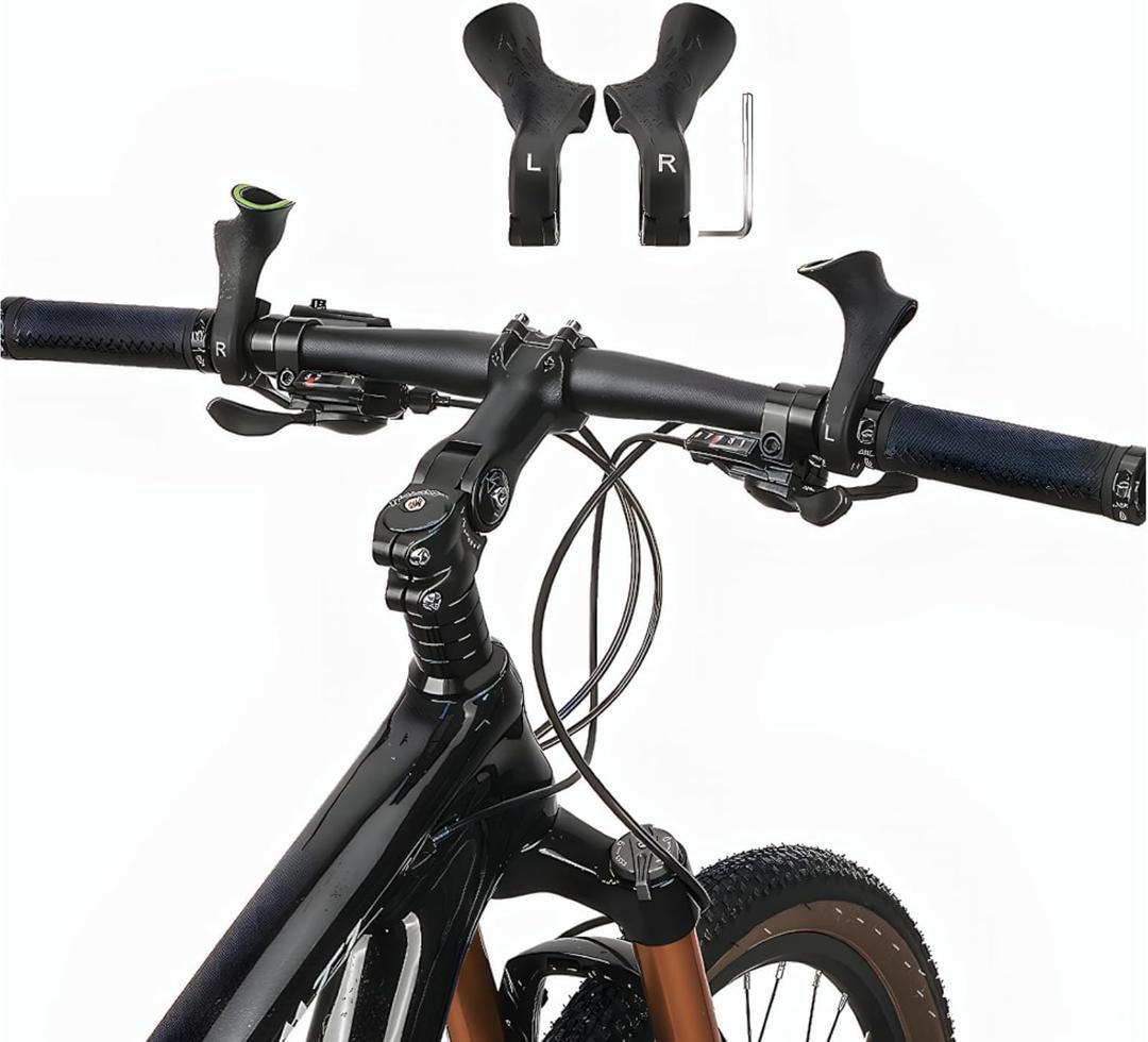 Toddmomy Fluorescent Bike Handlebar Grips 1 Pair Ergonomic Mountain Bike Bar Ends Lightweight Cycling Handlebar Extenders for Road BMX and Off-Road Riding