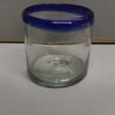 Cobalt Blue Rim 8 oz DOF Rock Glasses (set of 6), Recycled Glass, Lead-free, Toxin-Free (DOF Rocks)