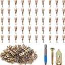101pcs Drywall Self Drilling Anchors Kit, Manganese Steel Plasterboard Anchors with Screws and PH2 Blue Bit Wall Fixings Plugs for Cabinets TV Shelves Curtains Bicycles (No Drill Needed)