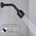 6 Inch Shower Arm and Flange - Solid Brass Wall Mounted Shower Arm Replacement for Fixed Shower Head, Matte Black