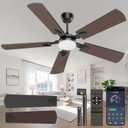 Ceiling Fans with Lights, 52 Inch Modern Ceiling Fans with Lights and Remote Control, DC Reversible Motor, Noiseless, 3CCT, Ceiling Fan for Bedroom, Living Room, Apartment Indoor/Outdoor Use