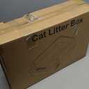 2PACK Stainless Steel Litter Box, Extra Large Litter Boxes for Big Cats, XL Metal Cat Litter Box with Lid High Sides, Anti-Urine Leakage, Non-Sticky, Scoop Included (Dark Grey)