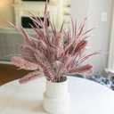 7 PCS Artificial Fall Stem Fake Plants, 26 in Fake Leaves Autumn Greenery Branches Fall Flowers Faux Foliage DIY Stems for Vase Thanksgiving Home Kitchen Office Indoor Centerpiece Table Decoration (Purple)