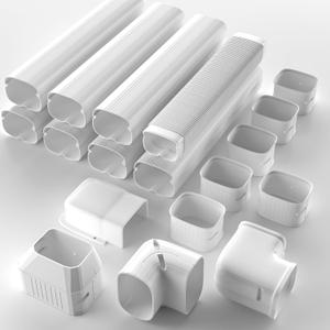 5'' 26.5Ft Mini Split Line Set Cover Kit for Minisplit Ductless Linset Air Conditioners and Heat Pumps, Central AC Decorative Upgraded UV-Proof Strong & Durability PVC Pipe