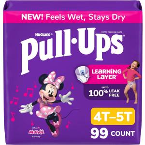 Pull-Ups Girls' Potty Training Pants, Size 4T-5T Training Underwear (38-50 lbs), 99 Count (3 Packs of 33)