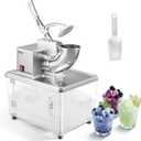 VEVOR Commercial Ice Crusher 661LBS/H, 350W Electric Snow Cone Machine with 4 Blades, 2000RPM Stainless Steel Shaved Ice Machine with 11 Gal Crushed-Ice Box, for Family Restaurants Bars, Silver
