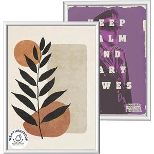 INNOVART Aluminum Snap Frame for Poster 24” x 33”, Front Load Snap Frame Poster with PVC Protective Film for A1 Size, Metal Picture Frame Wall Mounting, Easy Open Aluminum Display Profile, Silver 