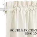 NICETOWN Natural French Door Curtain Farmhouse Style Light Filtering Curtain Panel Rod Pocket Linen Front Door Shade Sidelight Country for Glass, 26" W x 40" L, 1 Panel
