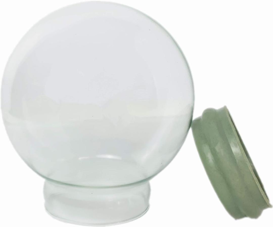 DIY Empty Glass Snow Globe Kit - Water Globe Accessories (D80mm)