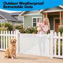Retractable Baby Gate 55 Inch Wide for Indoor & Outdoor, Mesh Safety Gate